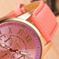 1pc Leather Band Quartz Watch