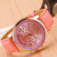 1pc Leather Band Quartz Watch