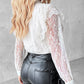 Tie Neck Long Sleeve Lace Top