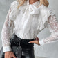 Tie Neck Long Sleeve Lace Top