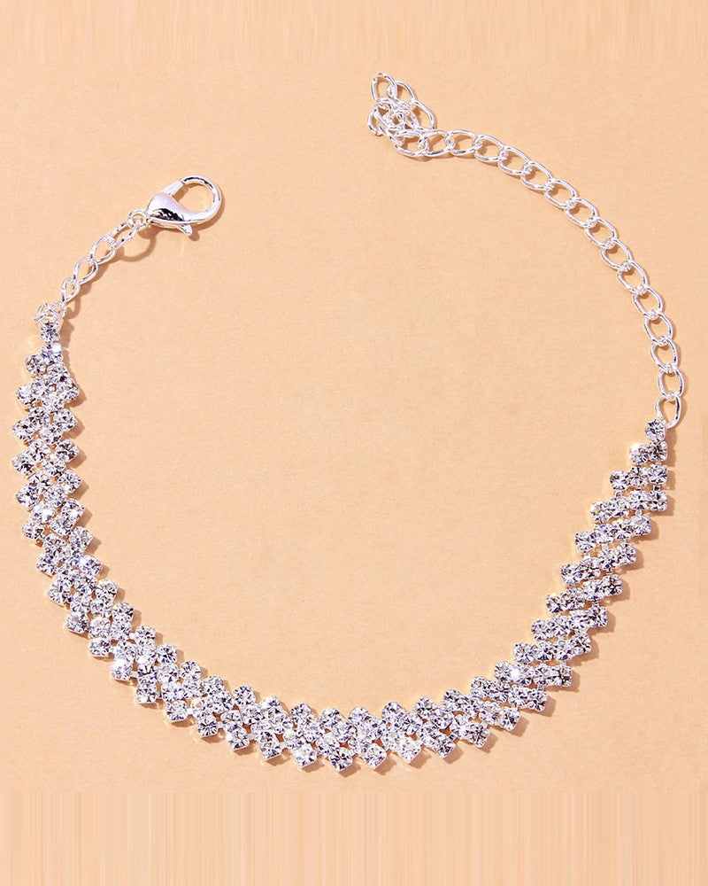 1pc Asymmetrical Rhinestone Fashion Jewelry Beach Anklet