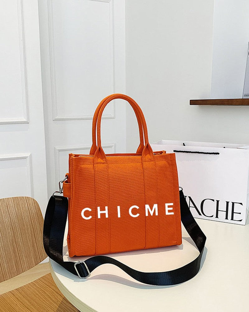 ChicMe Print Canvas Small Tote Bag