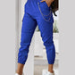 Chain Decor Cuffed Casual Pants