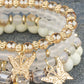 1pc Crystal Stone Beaded Butterfly Multi Layer Bracelet