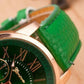 1pc Leather Band Quartz Watch