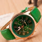 1pc Leather Band Quartz Watch