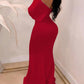 Cross Over Neck Fishtail Evening Dress