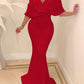 Cross Over Neck Fishtail Evening Dress