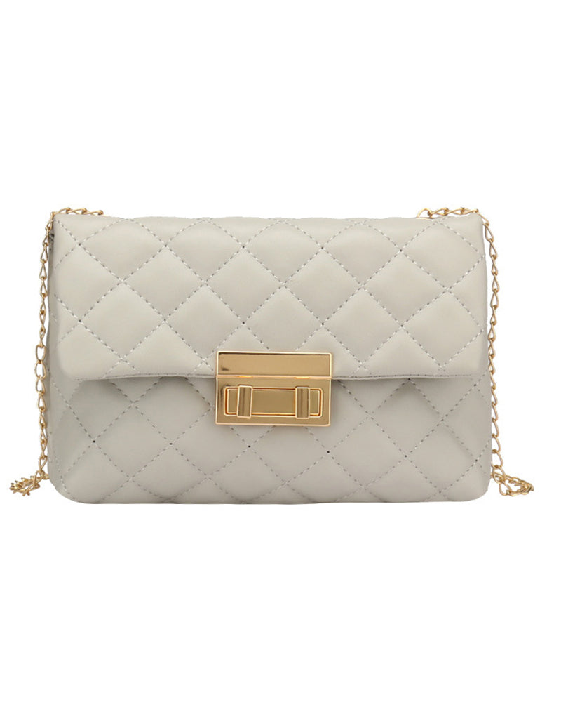 Quilted Chain Strap Flap Crossbody Bag