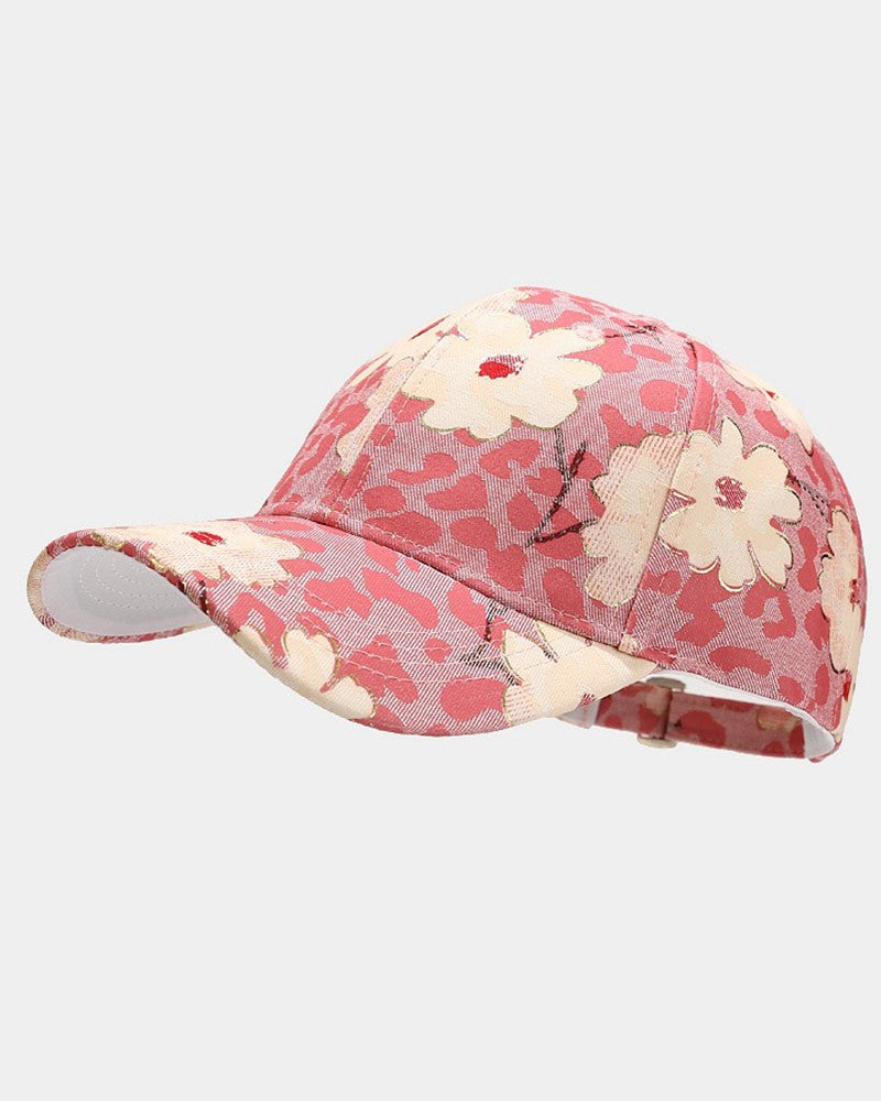 Floral Leopard Print Baseball Cap