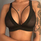 Cutout Mesh Thick Strap Bralette