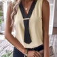 Contrast Paneled V Neck Tank Top