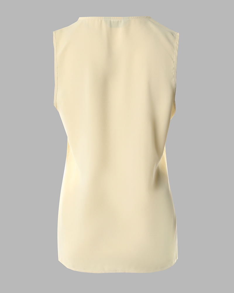 Contrast Paneled V Neck Tank Top