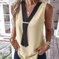 Contrast Paneled V Neck Tank Top