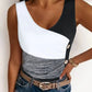 Colorblock Button Detail Tank Top