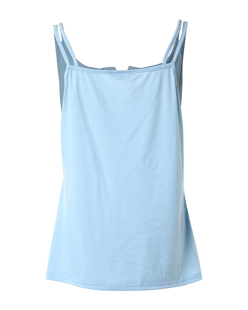 Notch Neck Double Strap Tank Top