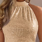 Allover Sequin Ruched Tank Top