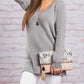 Fashion Lace up Back Casual Sweater