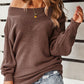 One Shoulder Long Sleeve Knit Sweater