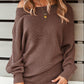 One Shoulder Long Sleeve Knit Sweater