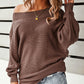 One Shoulder Long Sleeve Knit Sweater