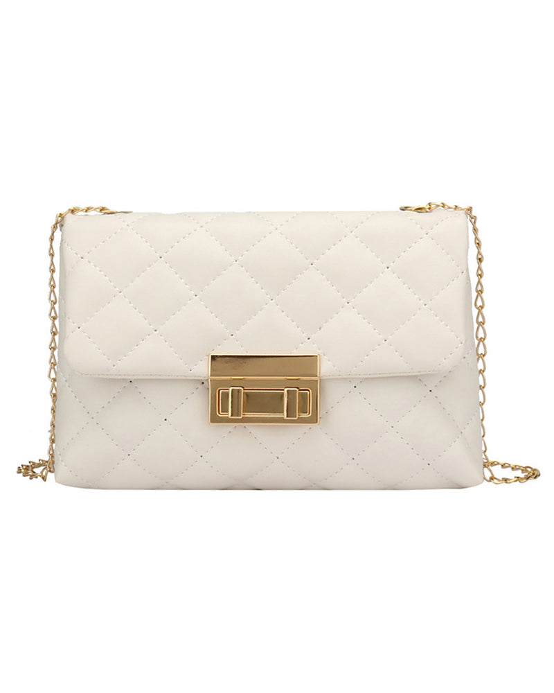 Quilted Chain Strap Flap Crossbody Bag