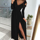 Cold Shoulder Split Thigh Party Dress