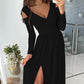 Cold Shoulder Split Thigh Party Dress