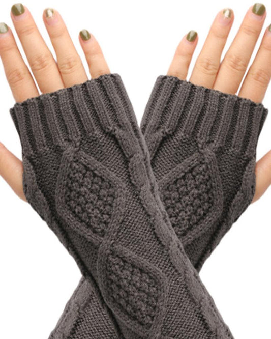 1Pair Knit Fingerless Gloves