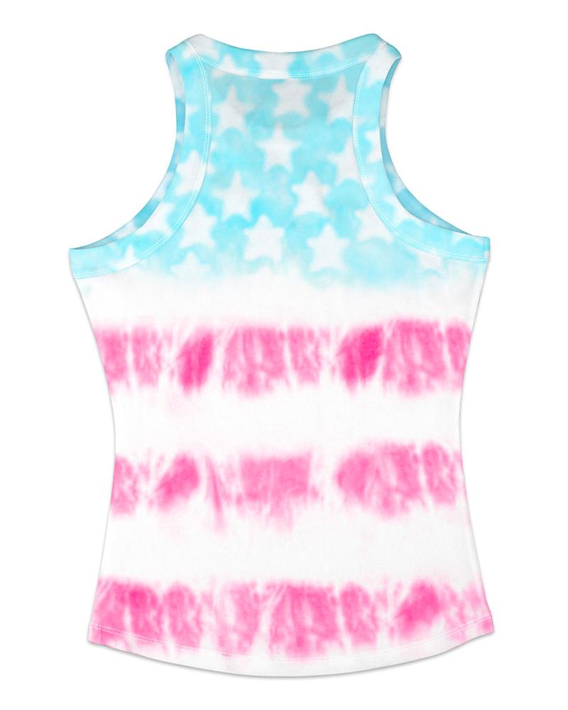 Stars Tie Dye Print Tank Top