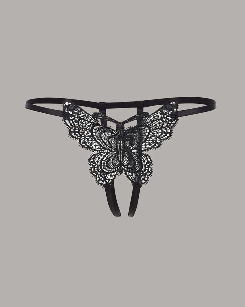 Lace Butterfly Crotchless Panty