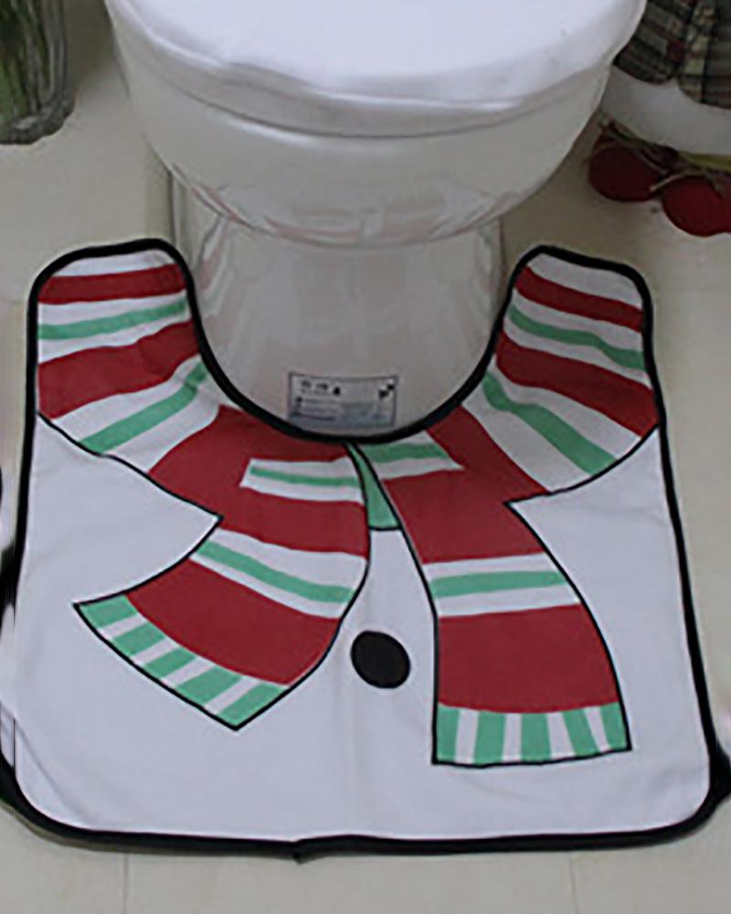 Christmas Toilet Paper Towel Set Santa's Cap Foot Pad Moose Snowman Cap Radiator Christmas Decorations