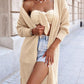 Crochet Long Sleeve Tied Detail Knit Cardigan