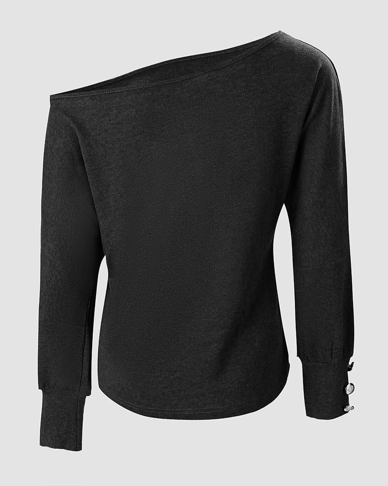 Cold Shoulder Long Sleeve Top