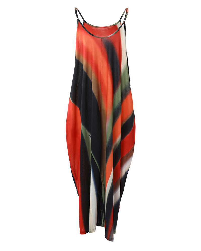 Tie Dye Print Asymmetrical Cami Dress