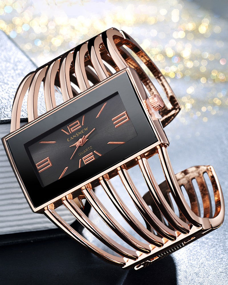 Hollow Fashionable Bangle Quartz Watch