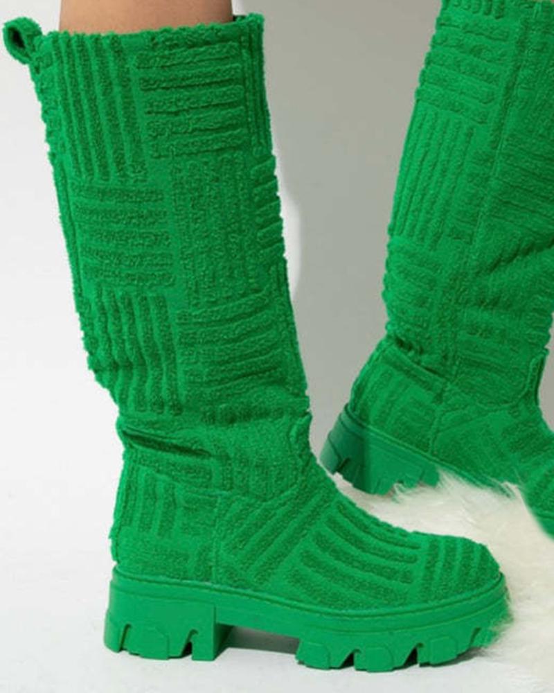 Fuzzy Platform Warm Boots