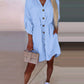 Roll Up Sleeve Buttoned Shirt Dress