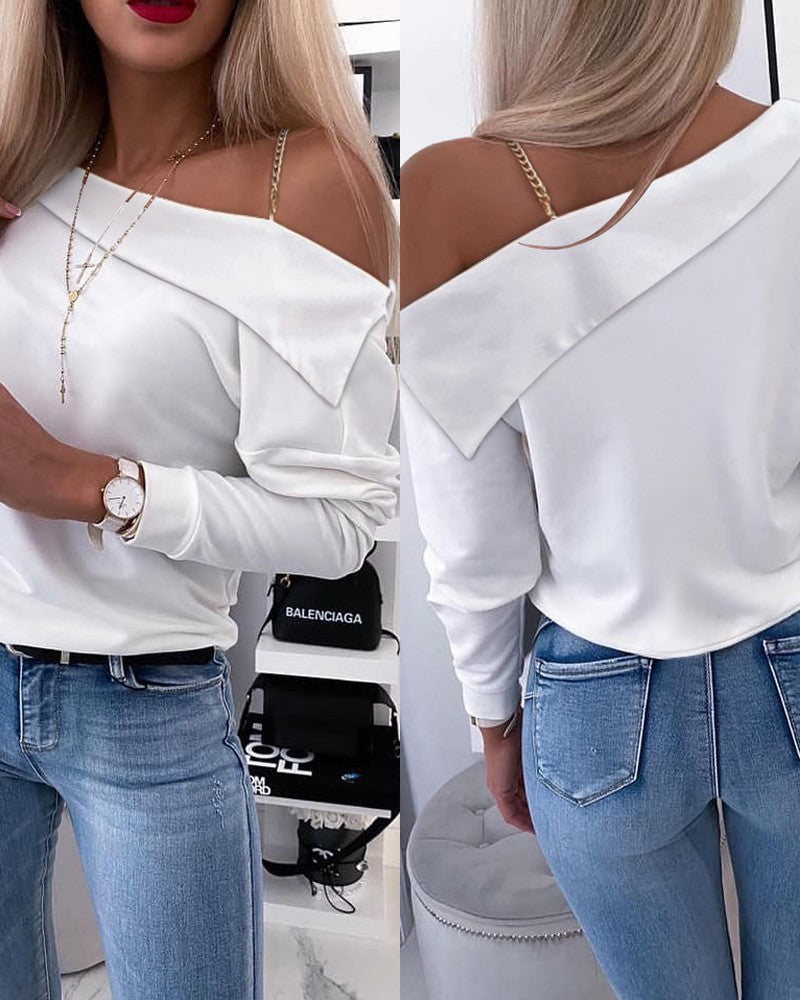 Cold Shoulder Long Sleeve Top