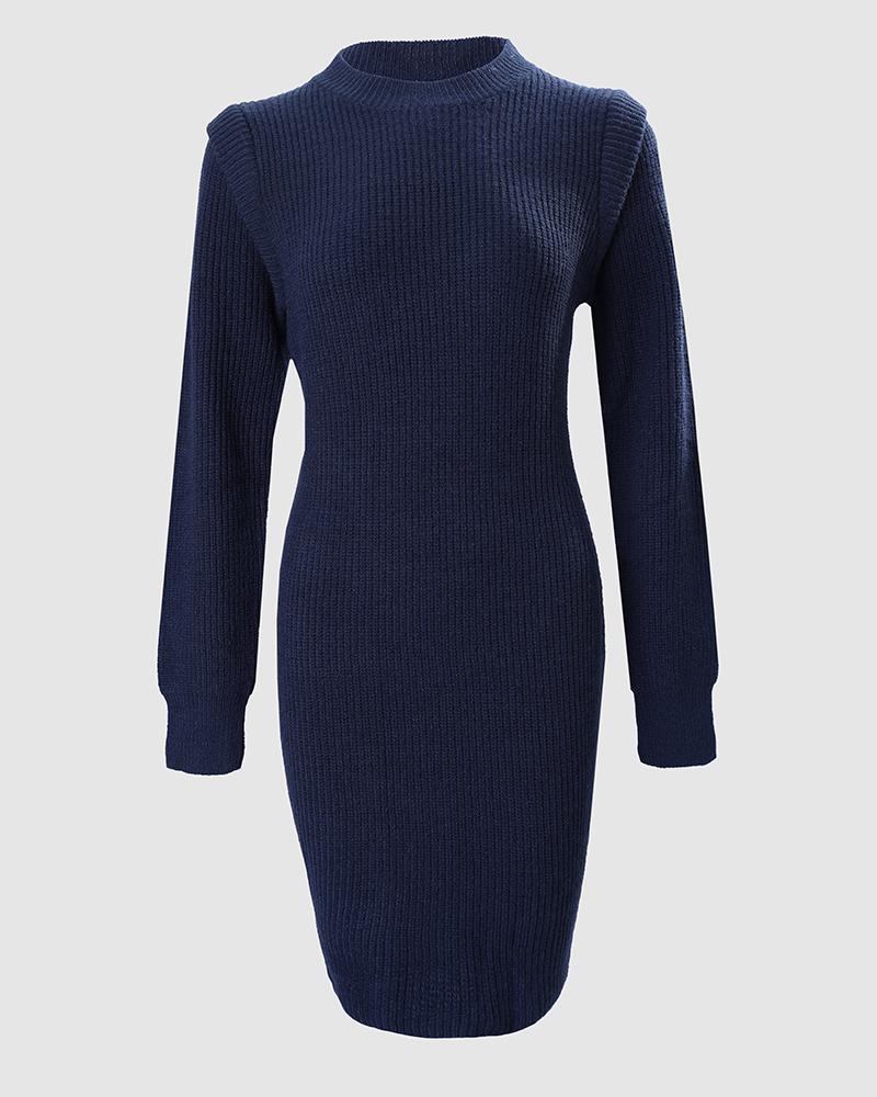 Long Sleeve Knit Sweater Dress