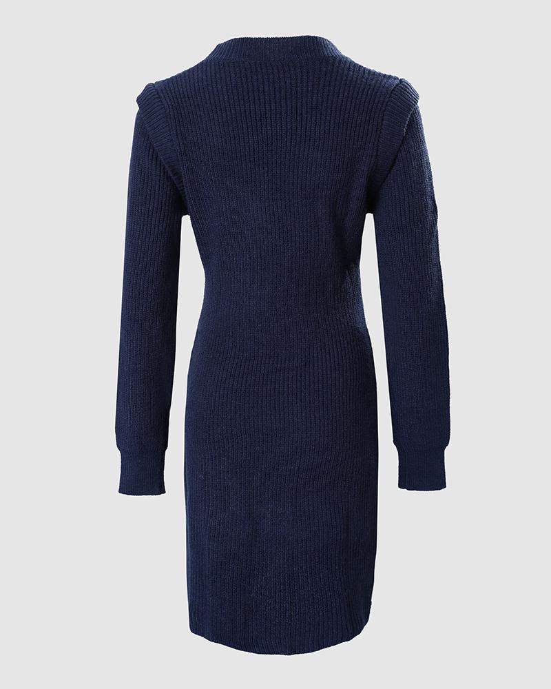 Long Sleeve Knit Sweater Dress