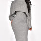 Solid High Neck Ribbed Sweater & Thin Strap Dress Sets