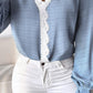 V Neck Contrast Lace Buttoned Top