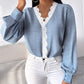 V Neck Contrast Lace Buttoned Top