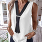 Contrast Paneled V Neck Tank Top