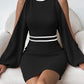 Split Sleeve Mock Neck Bodycon Dress