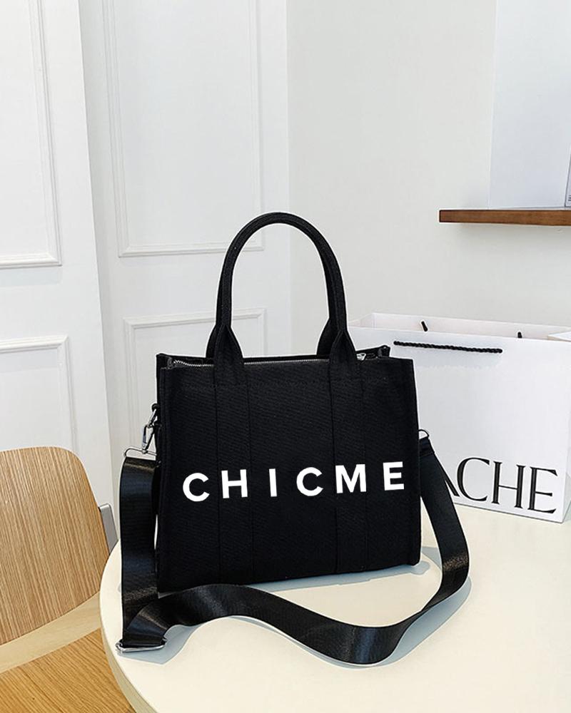 ChicMe Print Canvas Small Tote Bag