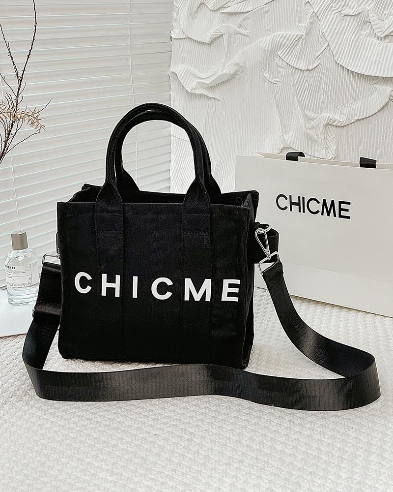 ChicMe Print Canvas Small Tote Bag