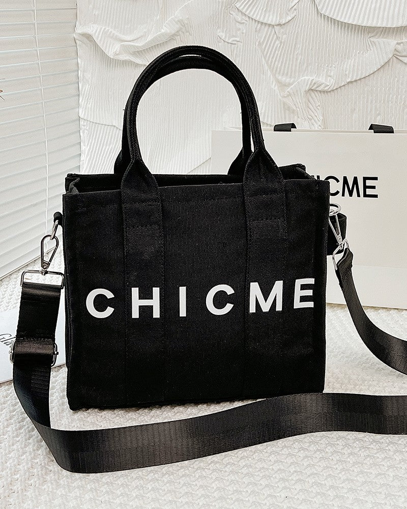 ChicMe Print Canvas Small Tote Bag