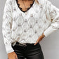 Contrast Lace V Neck Hollow out Sweater